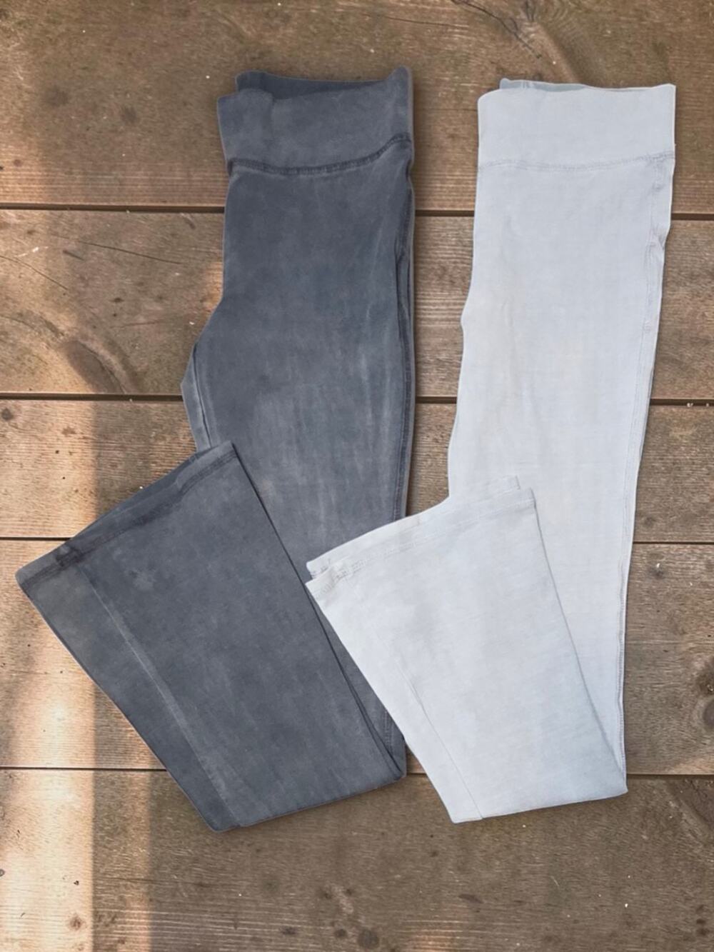Girl's Zara Distressed Wash Flare Leg Stretch Pants Leggings 11-12